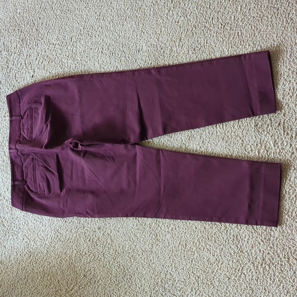 Talbots Chatham Burgundy Side Zip Straight Leg Pants Size 8 Petite - Picture 5 of 7